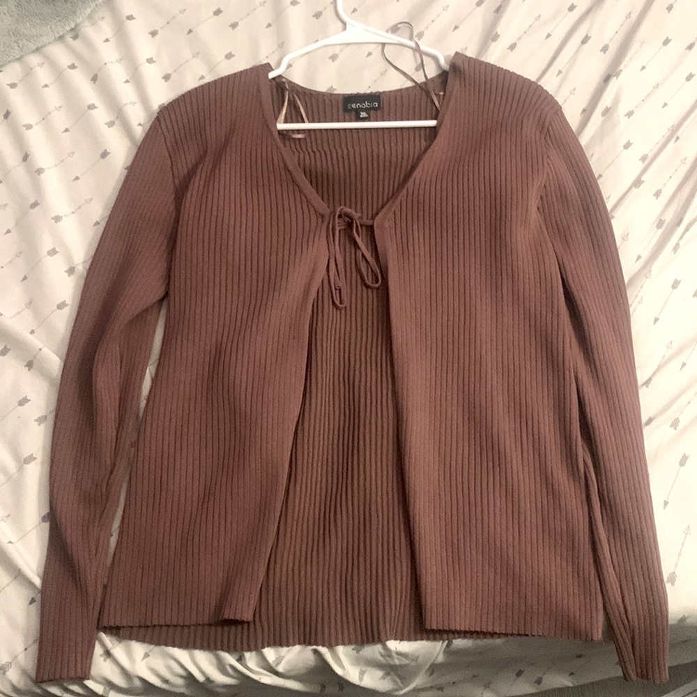 Brown cardigan